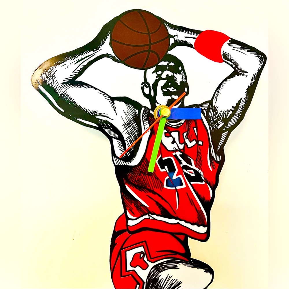 Vintage Michael Jordan Wall Clock With Moving Legs NBA Chicago Bulls